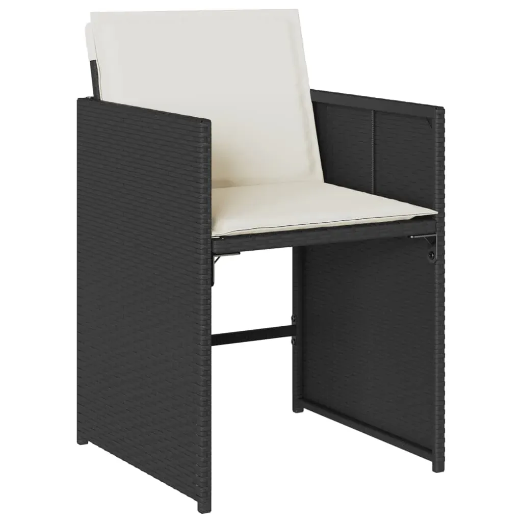 15 Piece Garden Dining Set with Cushions Black Poly Rattan Price