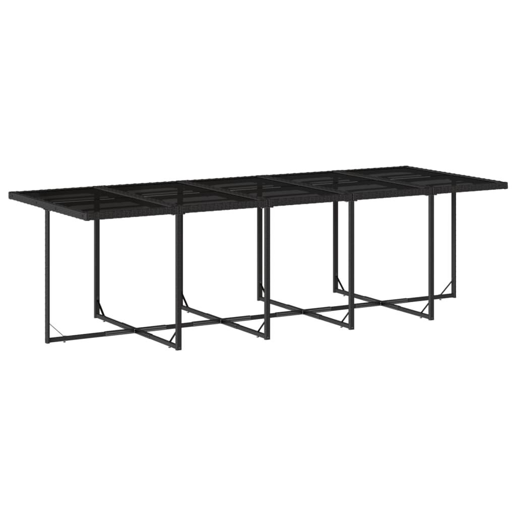 11 Piece Garden Dining Set with Cushions Black Poly Rattan Price
