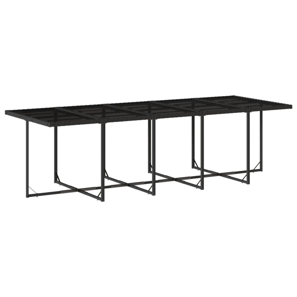 11 Piece Garden Dining Set with Cushions Black Poly Rattan Price