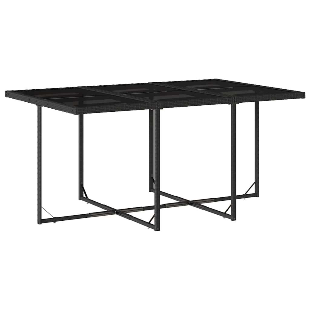 7 Piece Garden Dining Set with Cushions Black Poly Rattan Price