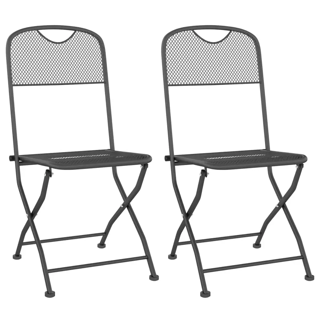 3 Piece Garden Dining Set Anthracite Metal Mesh Price