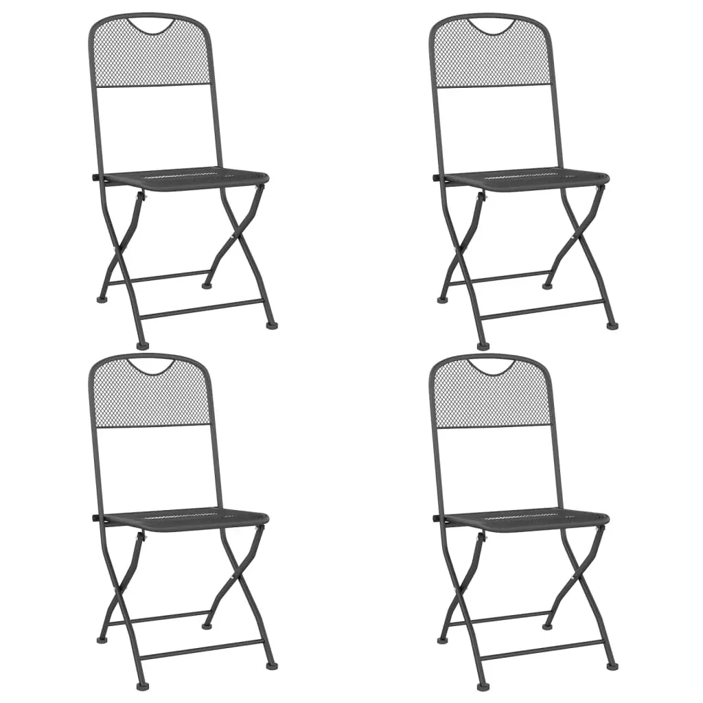 5 Piece Garden Dining Set Anthracite Metal Mesh Price