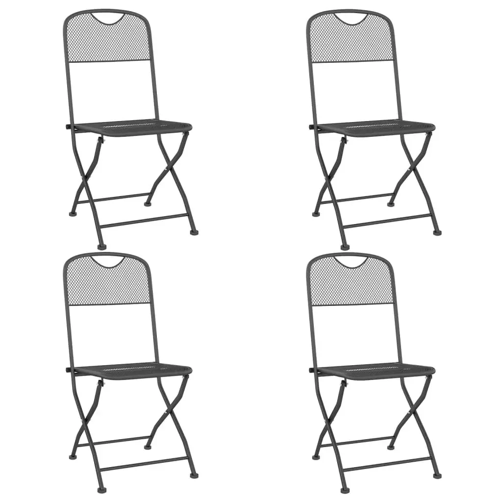 5 Piece Garden Dining Set Anthracite Metal Mesh Price