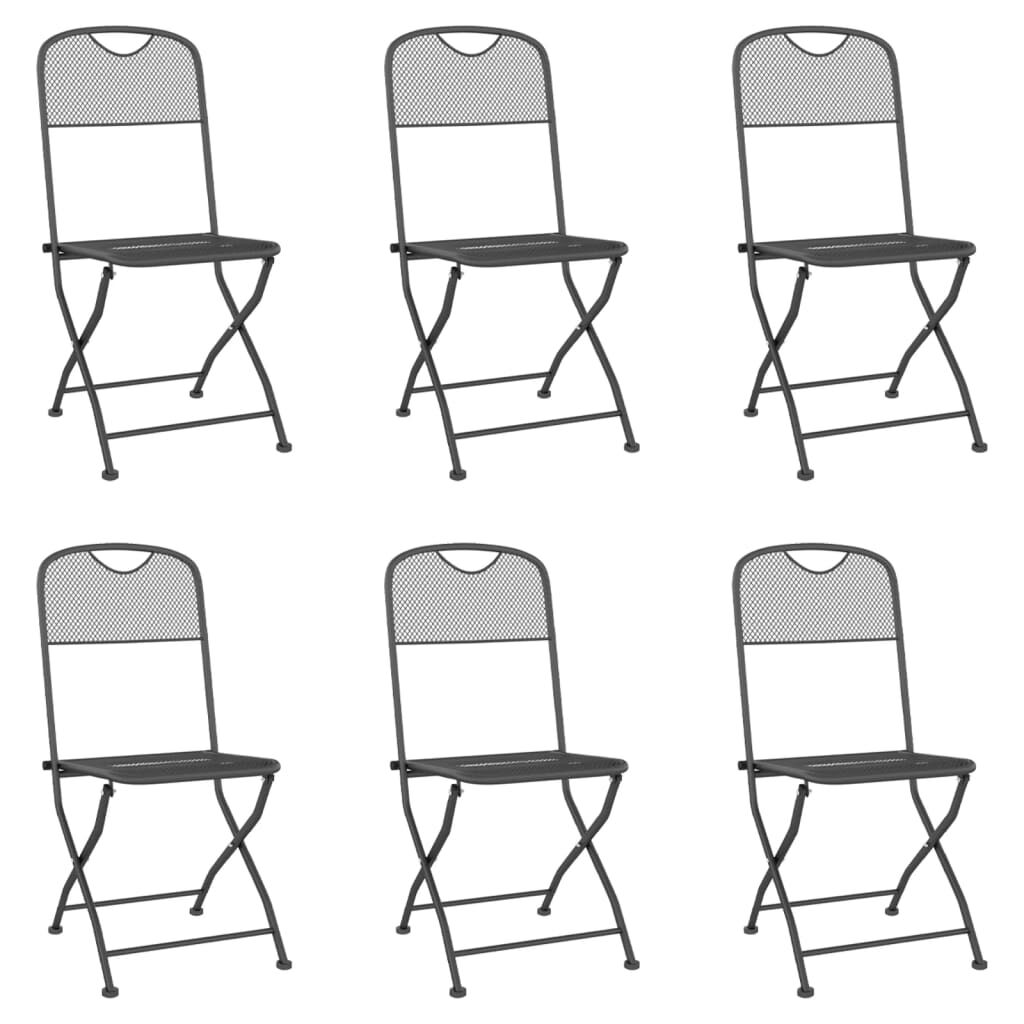 7 Piece Garden Dining Set Anthracite Metal Mesh Price