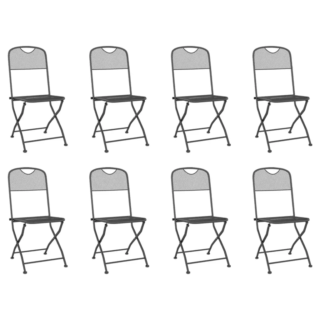 9 Piece Garden Dining Set Anthracite Metal Mesh Price