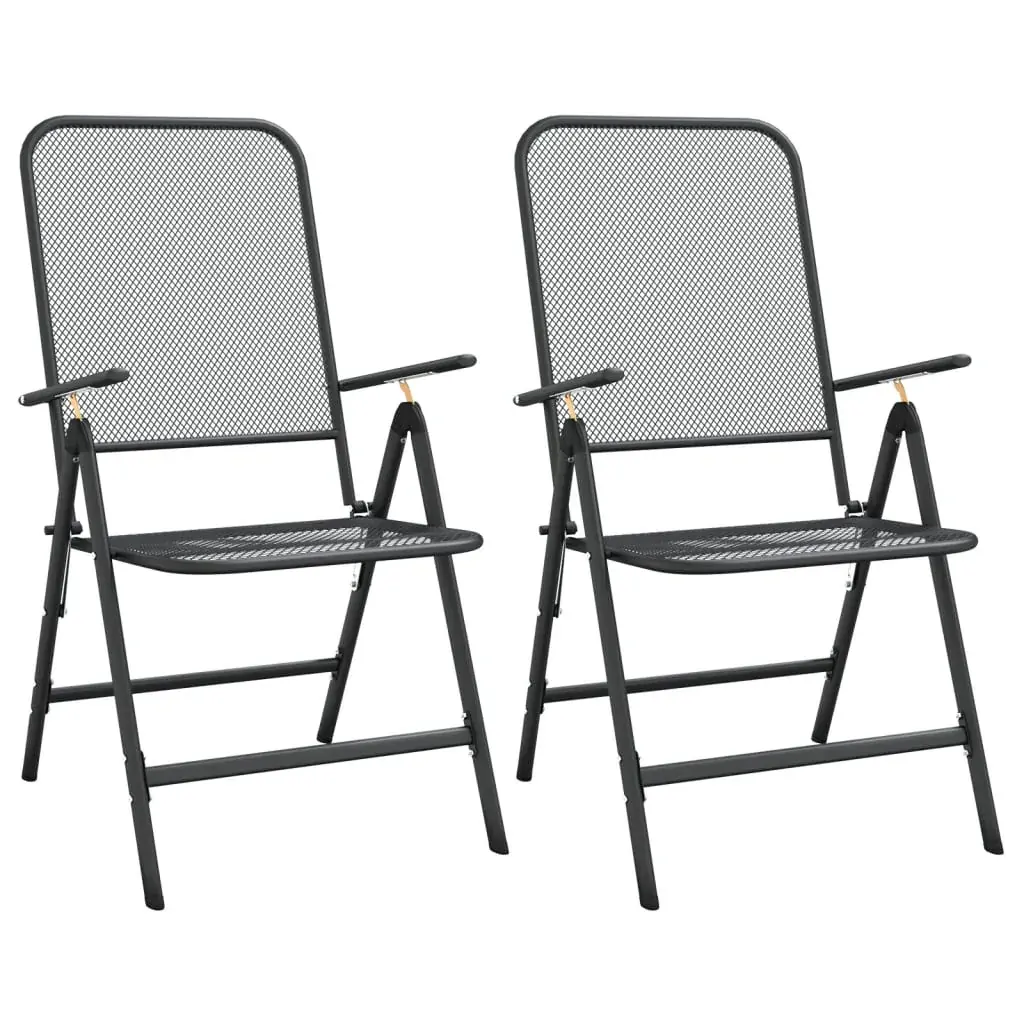 3 Piece Garden Dining Set Anthracite Metal Mesh Price