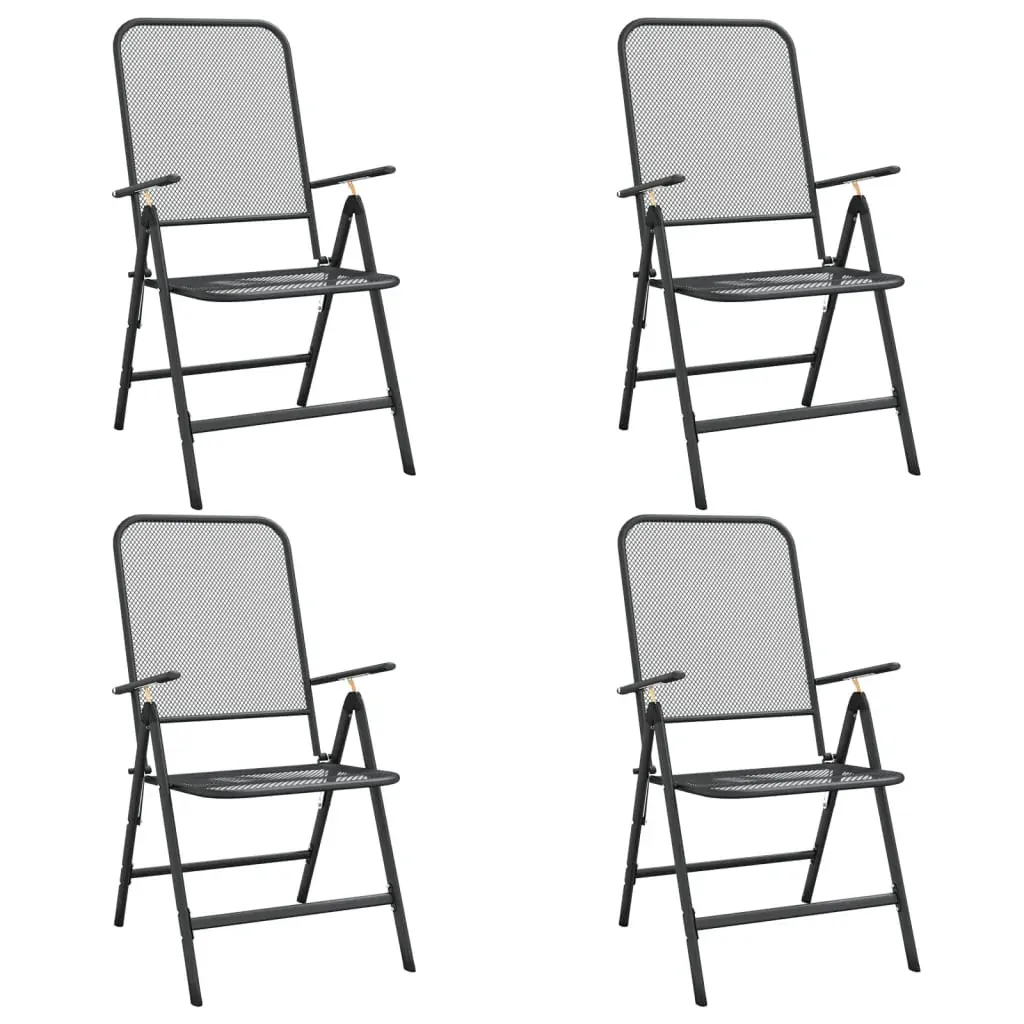 5 Piece Garden Dining Set Anthracite Metal Mesh Price