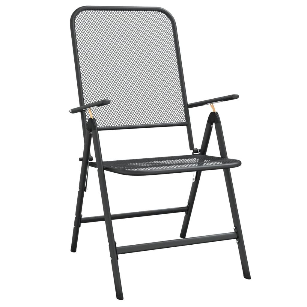 5 Piece Garden Dining Set Anthracite Metal Mesh Price