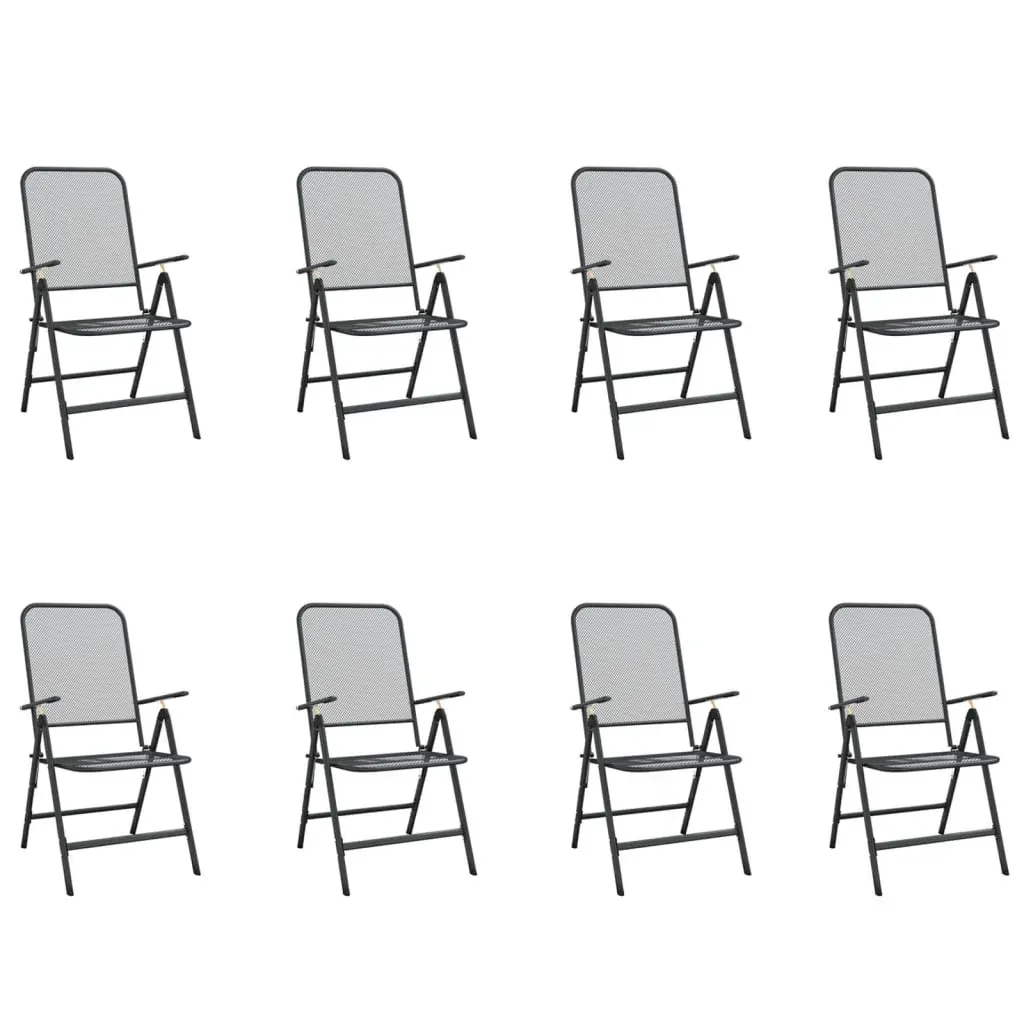 9 Piece Garden Dining Set Anthracite Metal Mesh Price