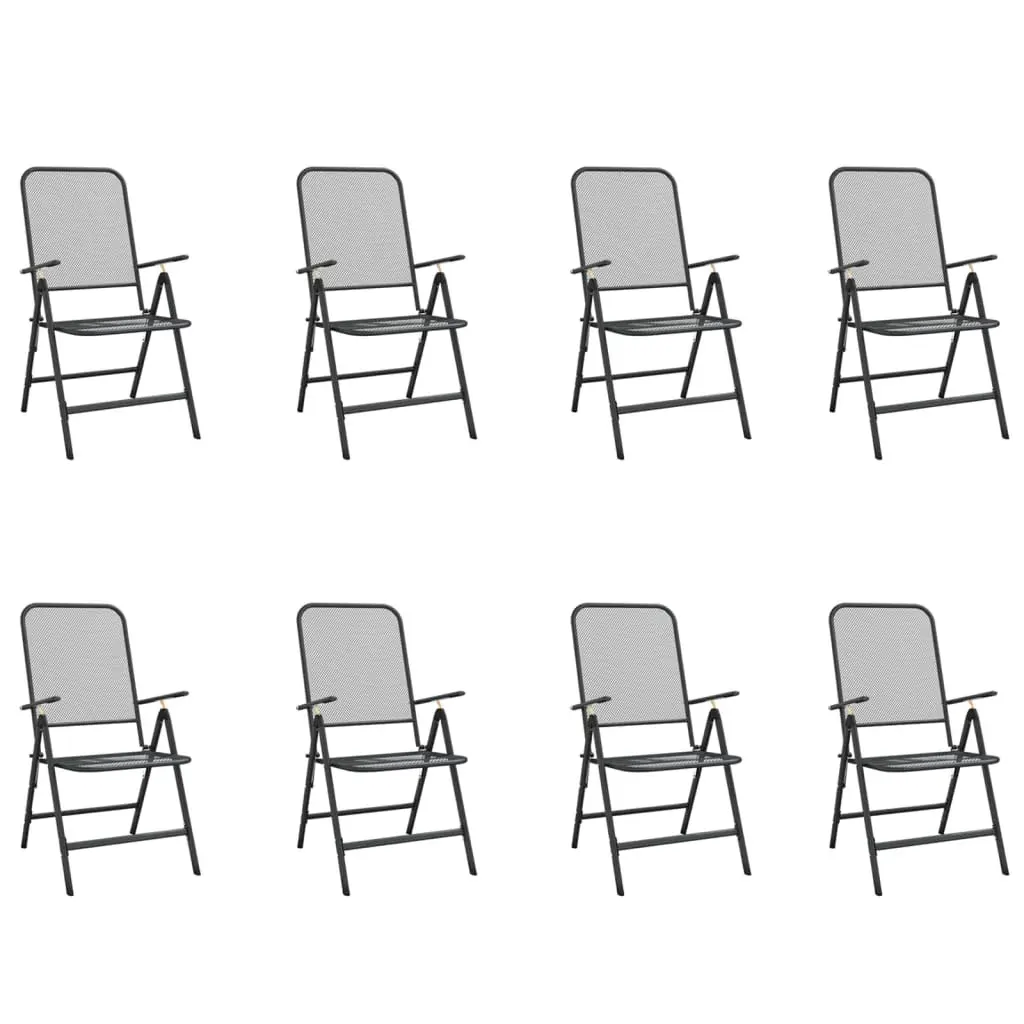 9 Piece Garden Dining Set Anthracite Metal Mesh Price