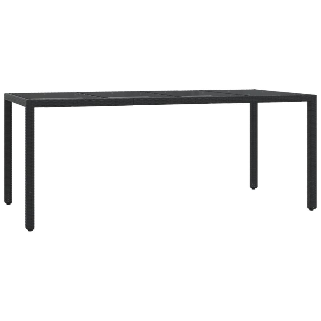 7 Piece Garden Dining Set with Cushions Black Poly Rattan Price