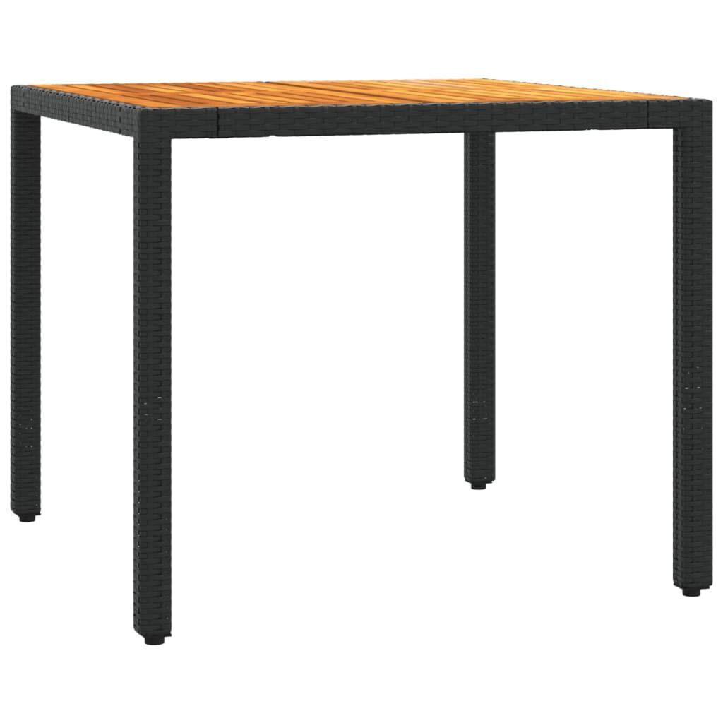 3 Piece Garden Dining Set with Cushions Black Poly Rattan Price