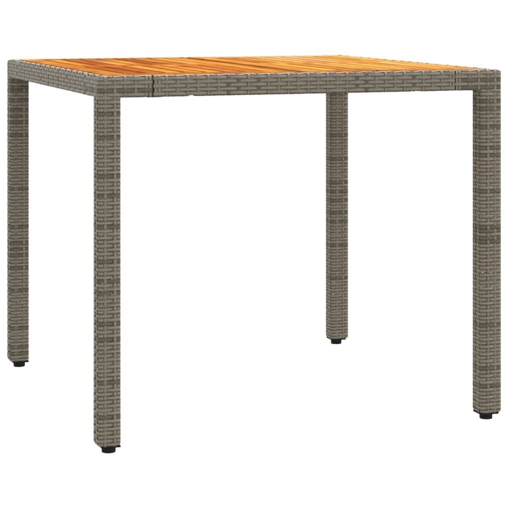 3 Piece Garden Dining Set with Cushions Grey Poly Rattan Price