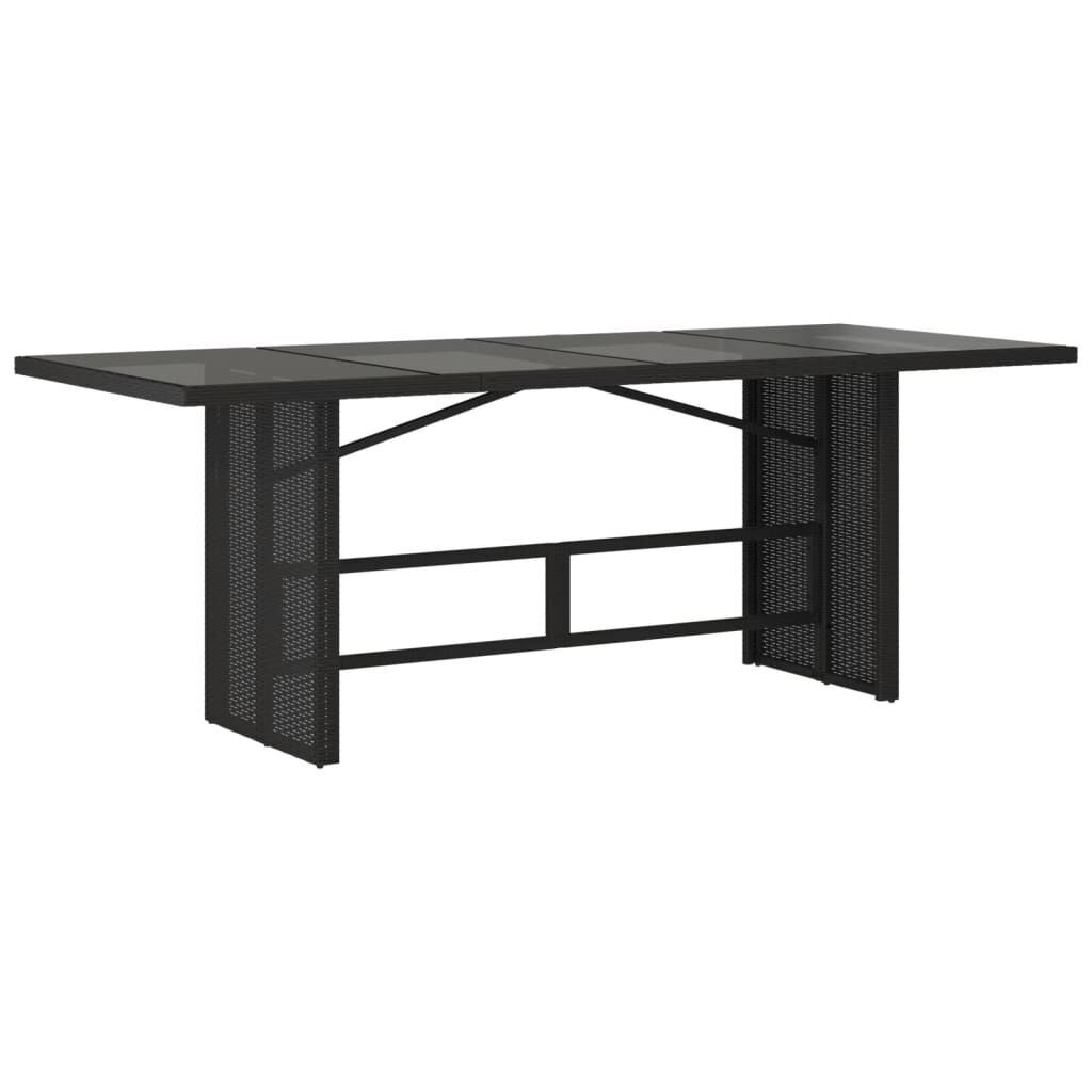 7 Piece Garden Dining Set with Cushions Black Poly Rattan Price