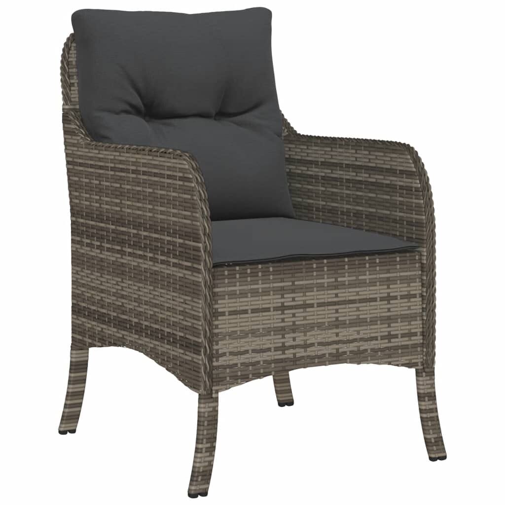 9 Piece Garden Dining Set with Cushions Grey Poly Rattan Price