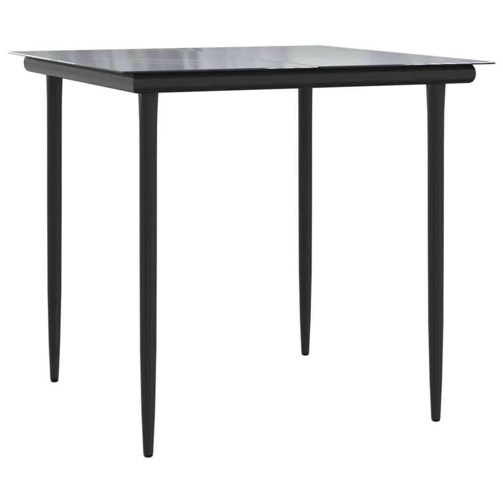5 Piece Garden Dining Set with Cushions Black Poly Rattan Price