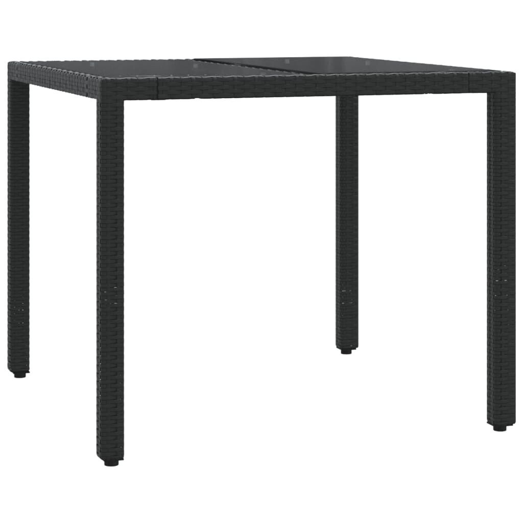 3 Piece Bistro Set with Cushions Black Poly Rattan Price