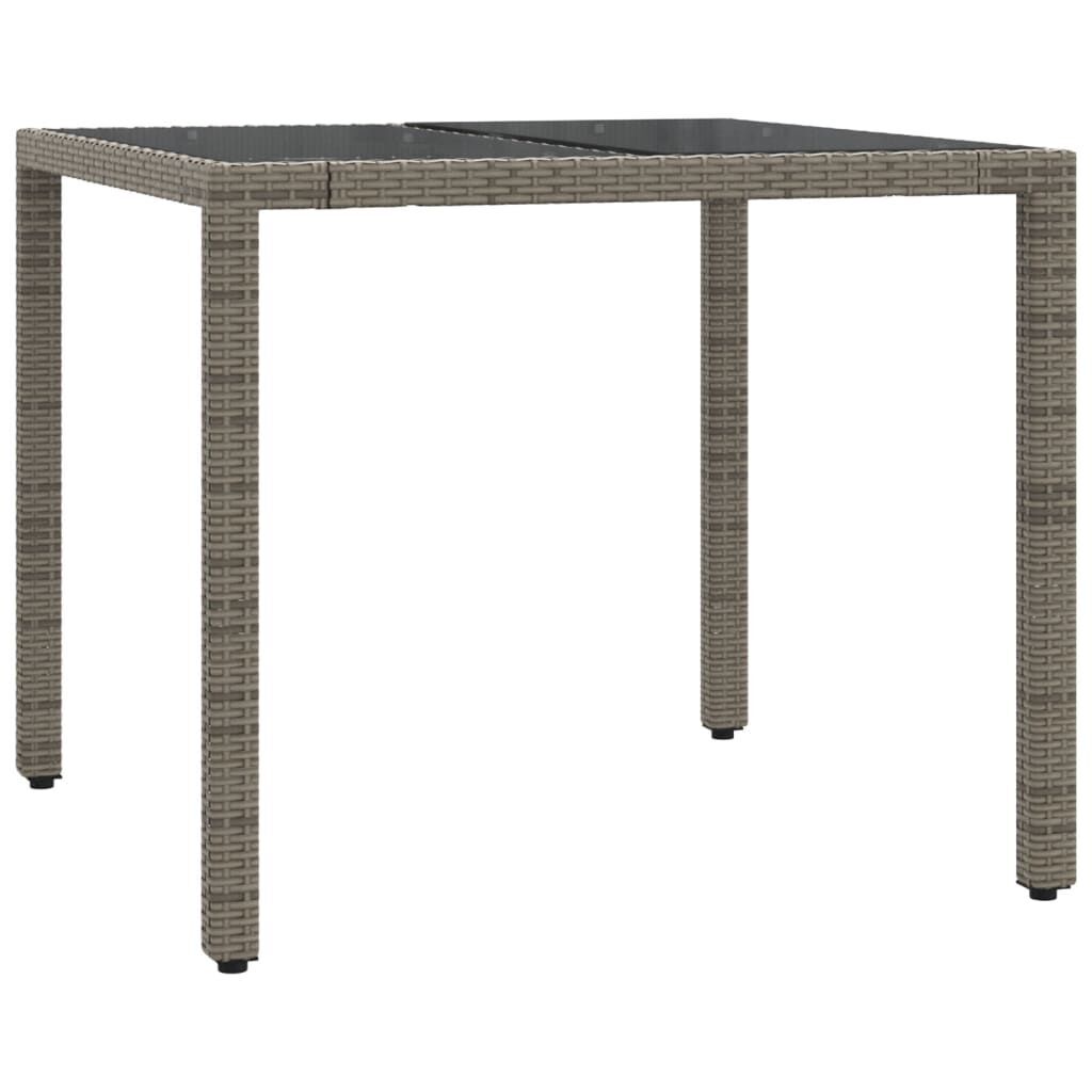 3 Piece Bistro Set with Cushions Grey Poly Rattan Price