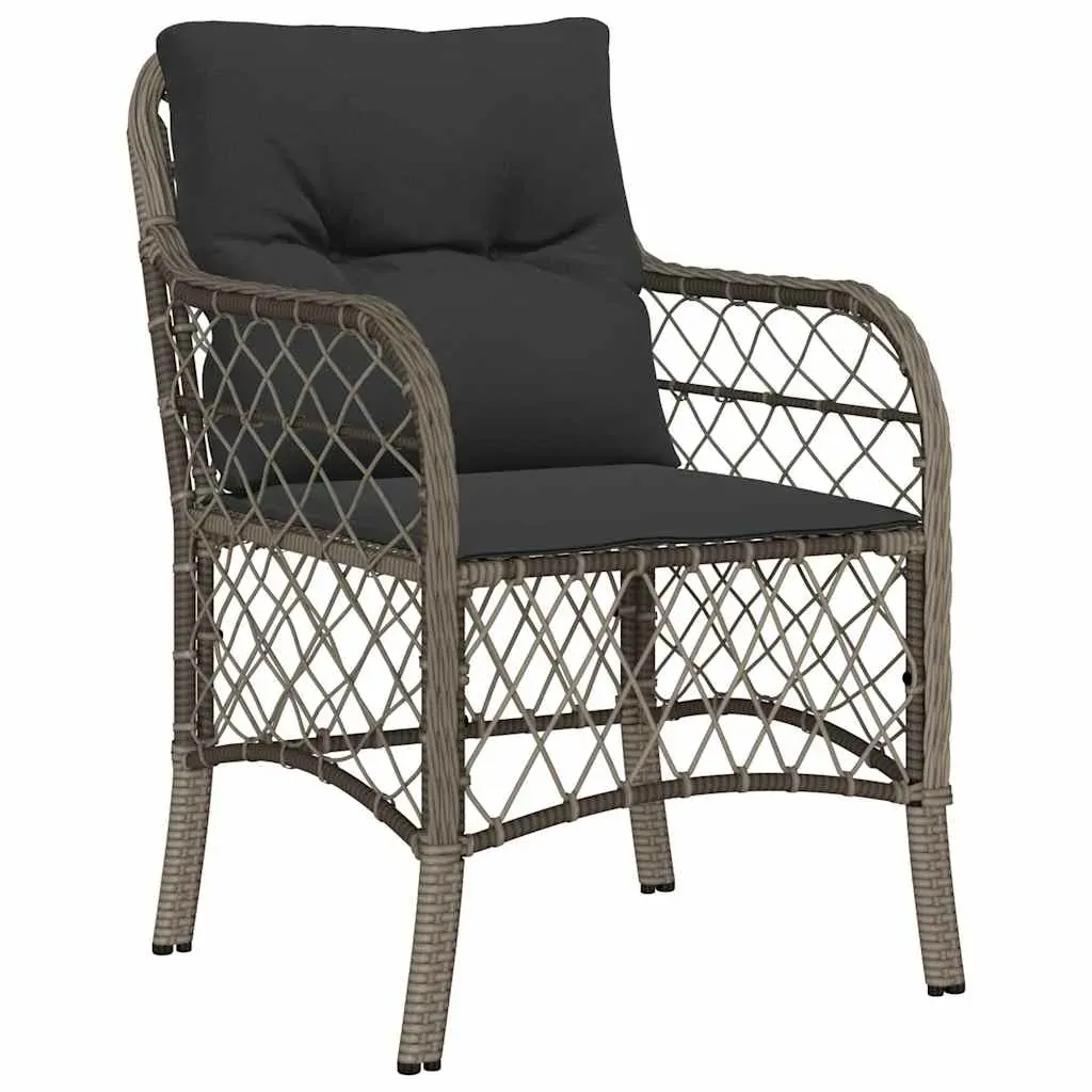 9 Piece Garden Dining Set with Cushions Grey Poly Rattan Price