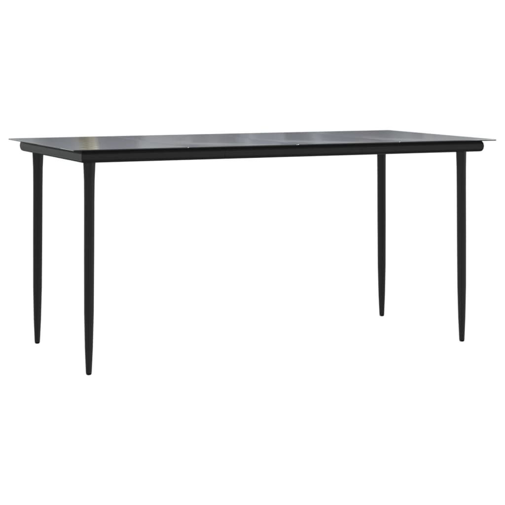 7 Piece Garden Dining Set with Cushions Black Poly Rattan Price