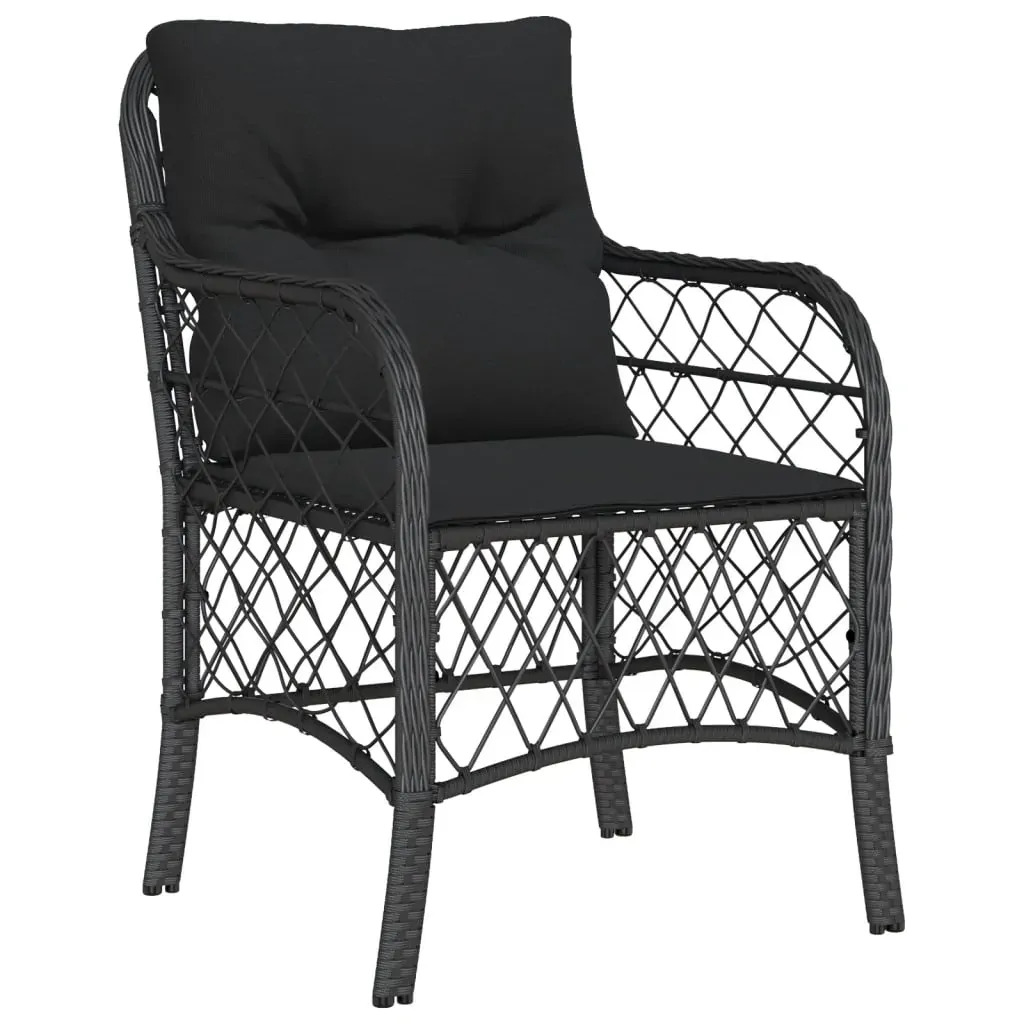9 Piece Garden Dining Set with Cushions Black Poly Rattan Price