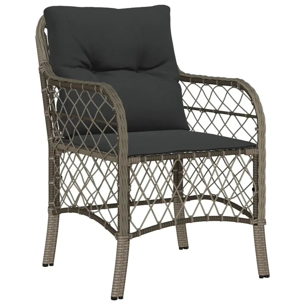 5 Piece Garden Dining Set with Cushions Grey Poly Rattan Price