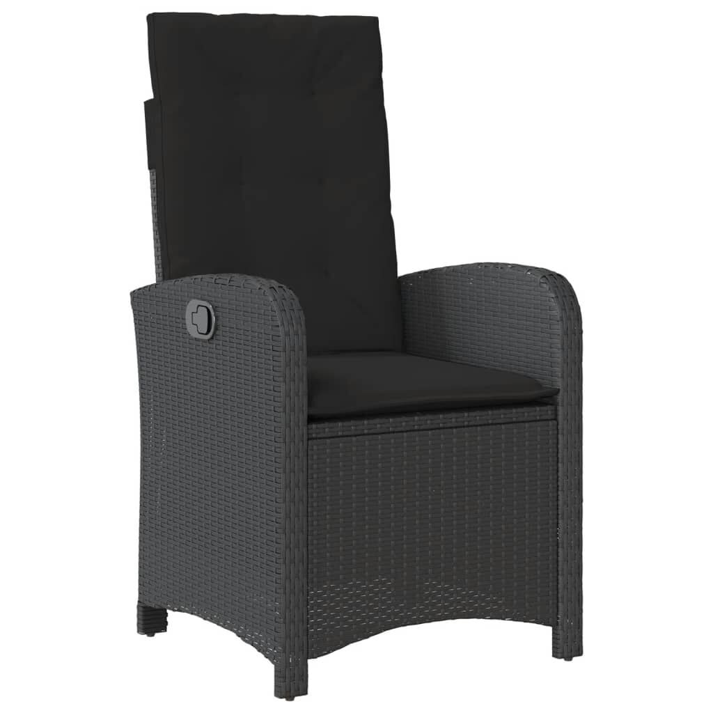 5 Piece Garden Dining Set with Cushions Black Poly Rattan Price