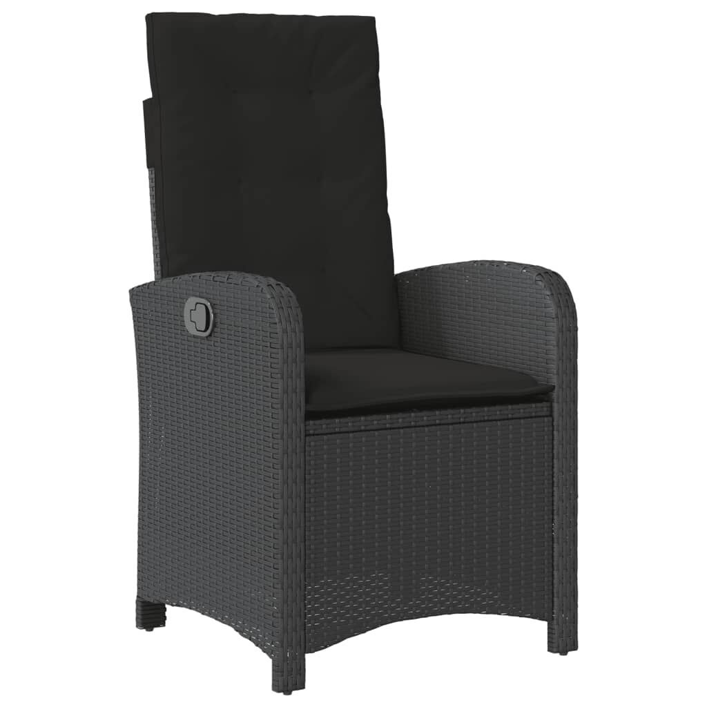 9 Piece Garden Dining Set with Cushions Black Poly Rattan Price