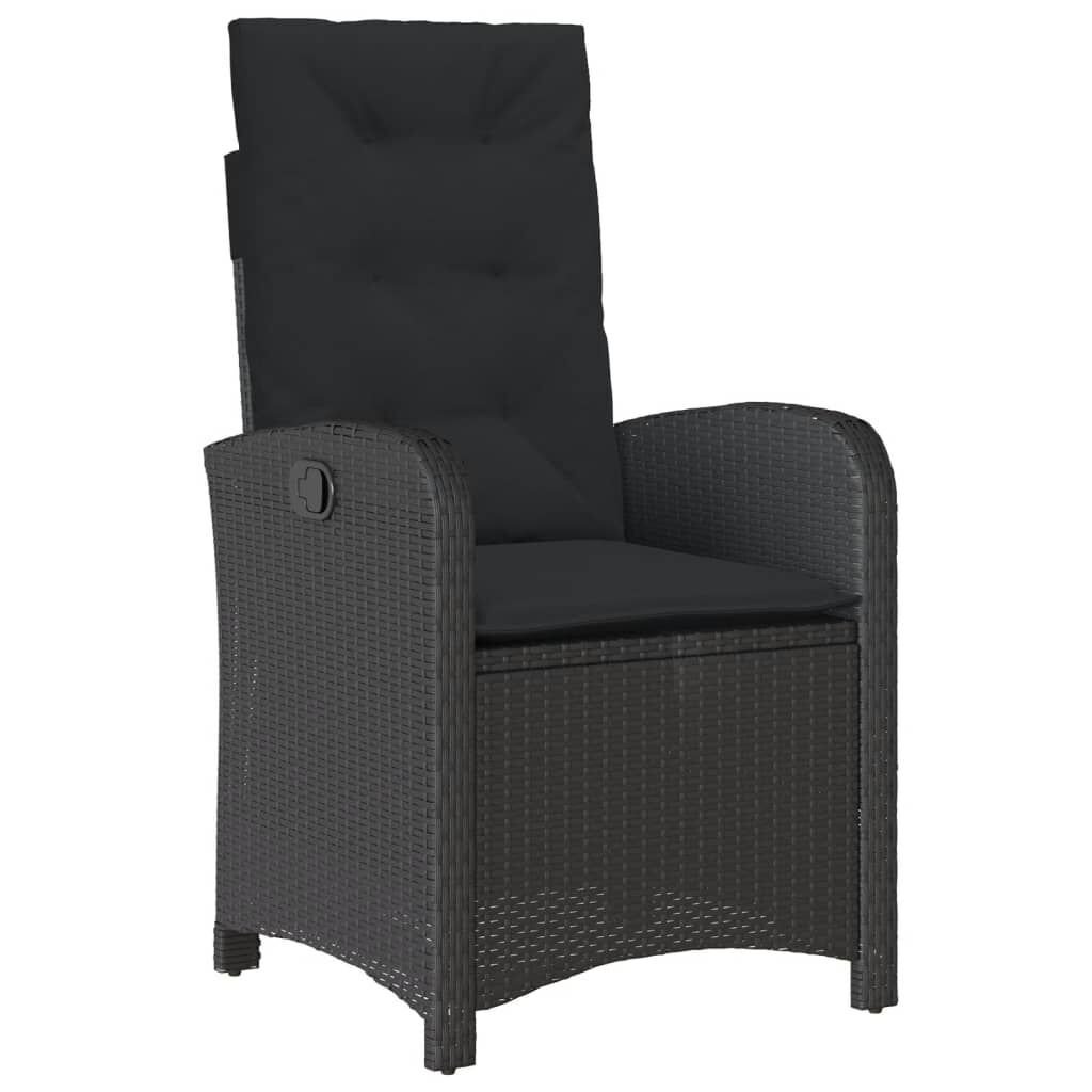 9 Piece Garden Dining Set with Cushions Black Poly Rattan Price