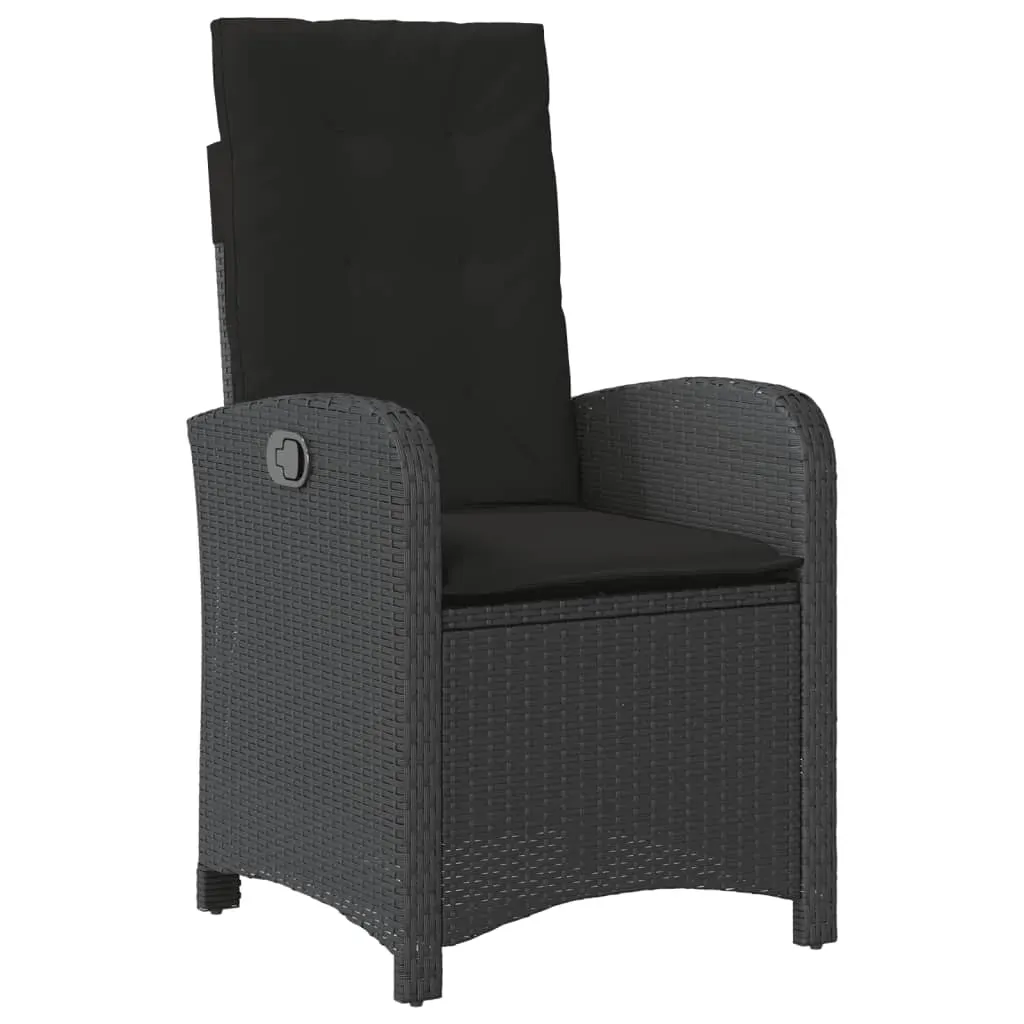 9 Piece Garden Dining Set with Cushions Black Poly Rattan Price