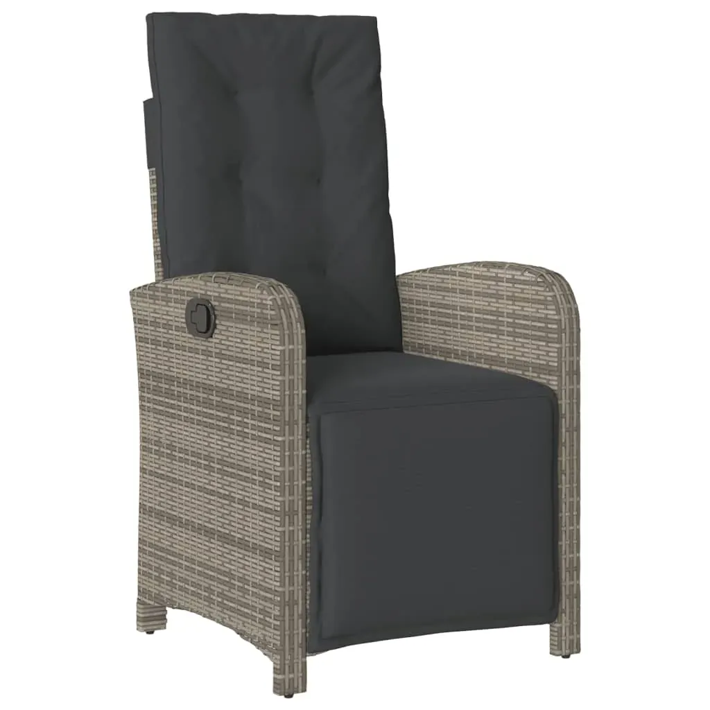 5 Piece Garden Dining Set with Cushions Grey Poly Rattan Price