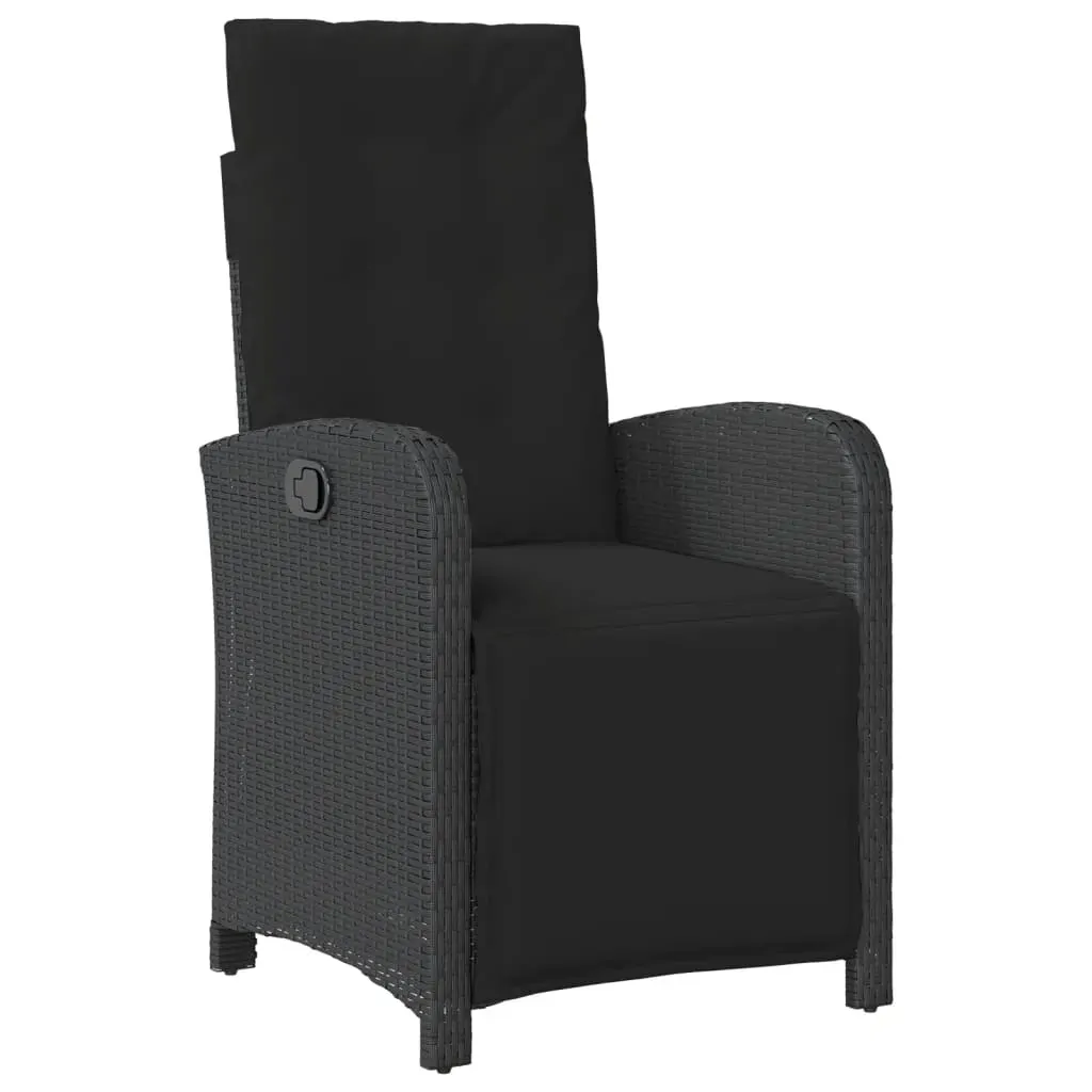 7 Piece Garden Dining Set with Cushions Black Poly Rattan Price