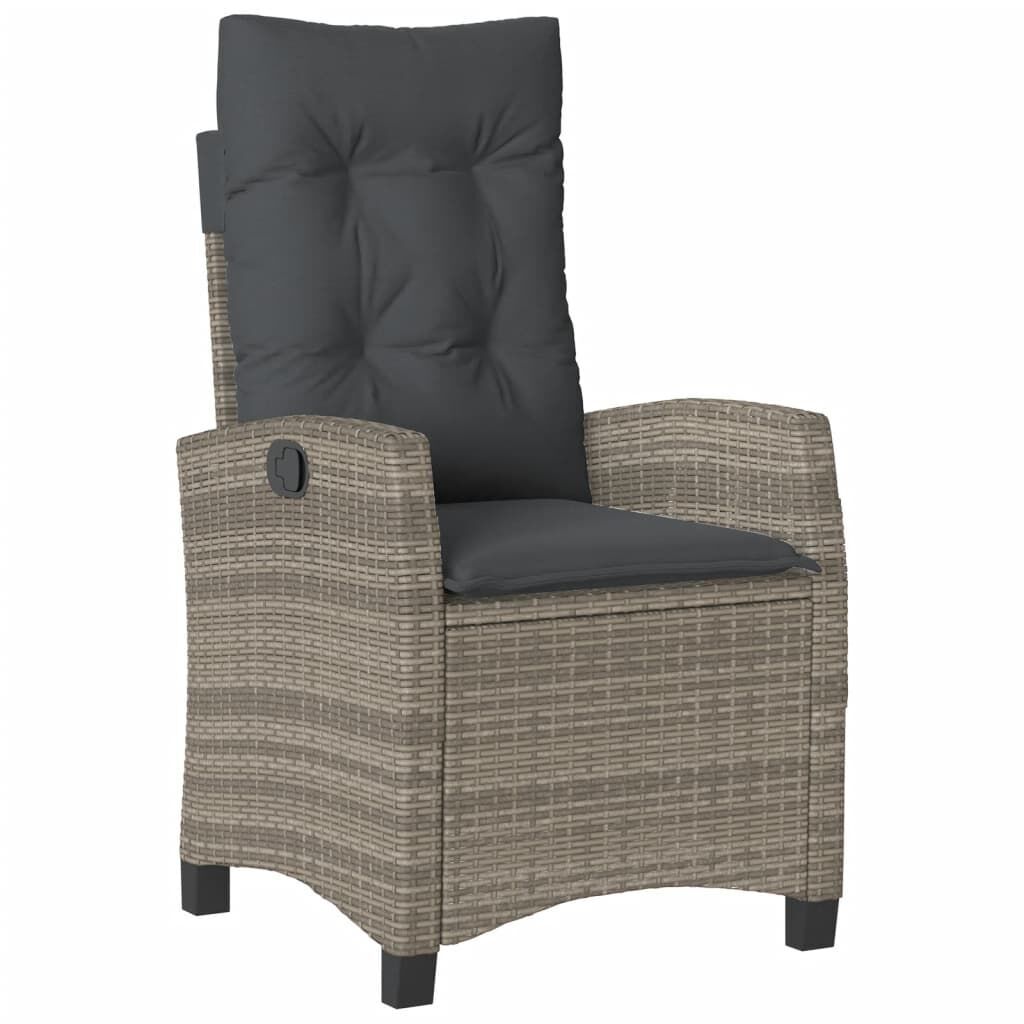 9 Piece Garden Dining Set with Cushions Grey Poly Rattan Price