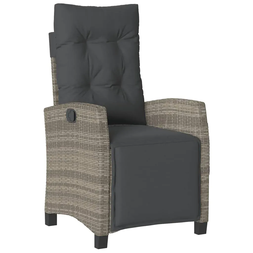 5 Piece Garden Dining Set with Cushions Grey Poly Rattan Price