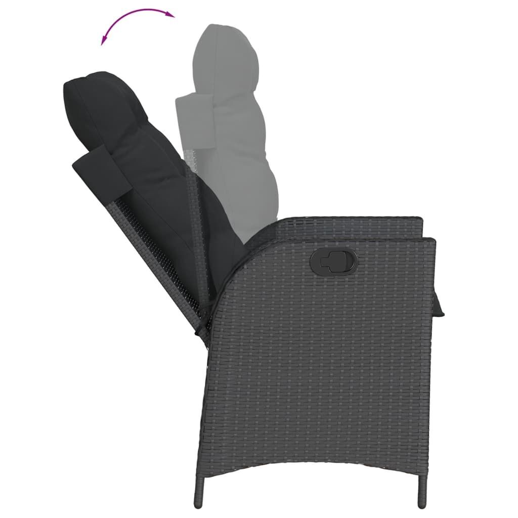 5 Piece Garden Dining Set with Cushions Black Poly Rattan Price