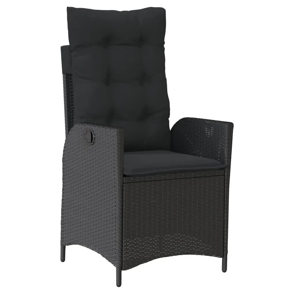 5 Piece Garden Dining Set with Cushions Black Poly Rattan Price
