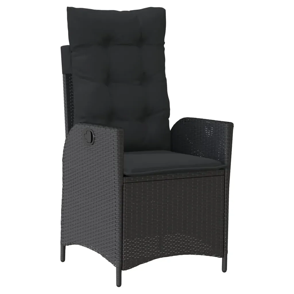 5 Piece Garden Dining Set with Cushions Black Poly Rattan Price
