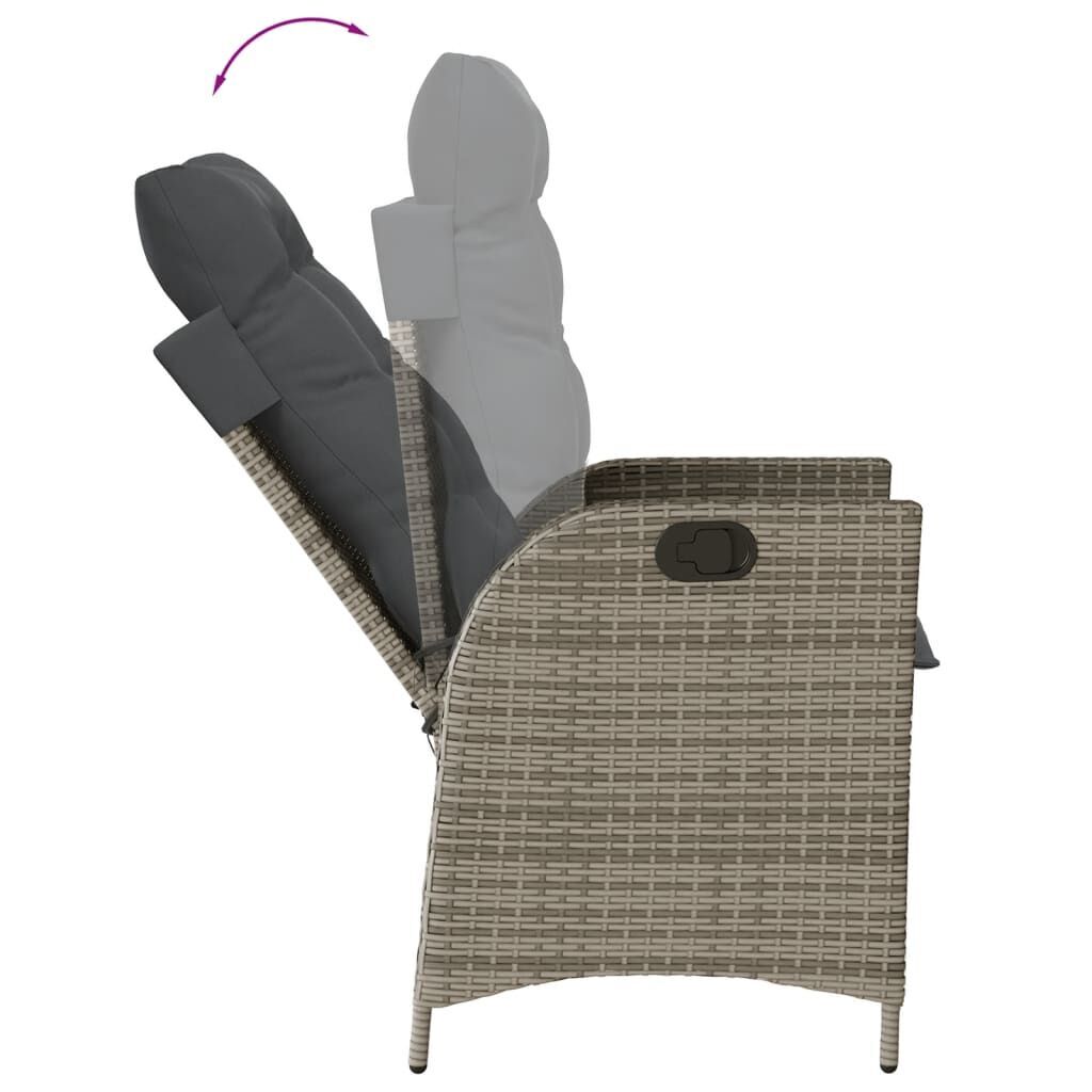 7 Piece Garden Dining Set with Cushions Grey Poly Rattan Price