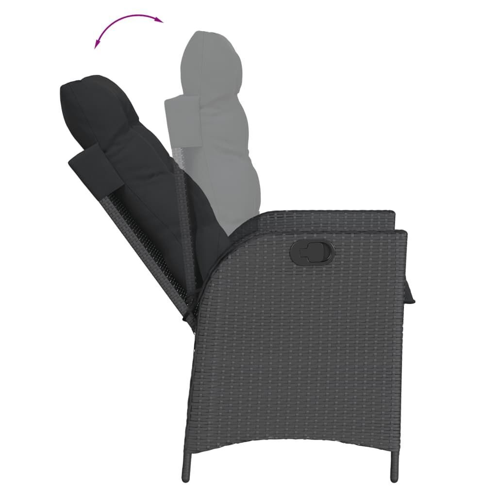 9 Piece Garden Dining Set with Cushions Black Poly Rattan Price