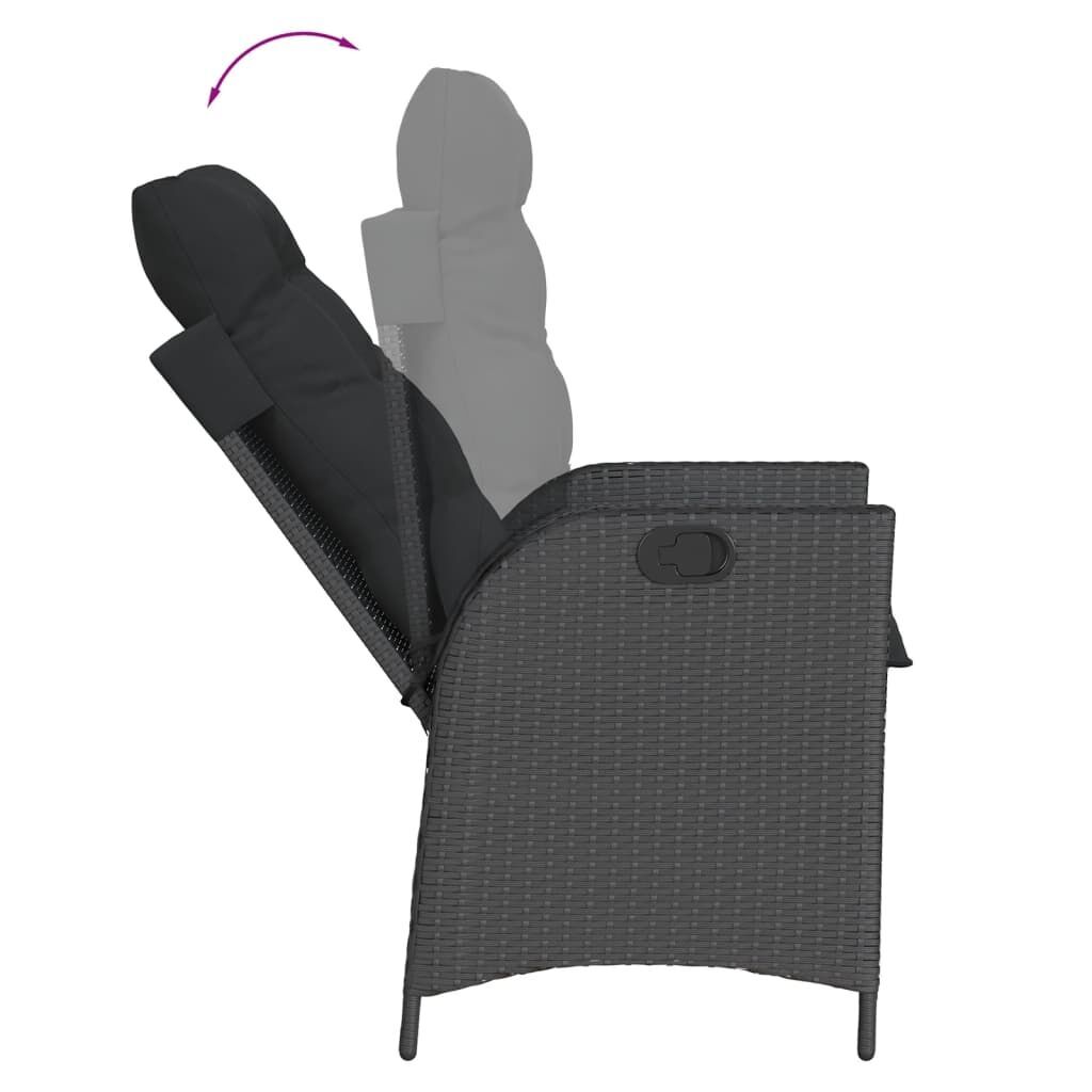 5 Piece Garden Dining Set with Cushions Black Poly Rattan Price