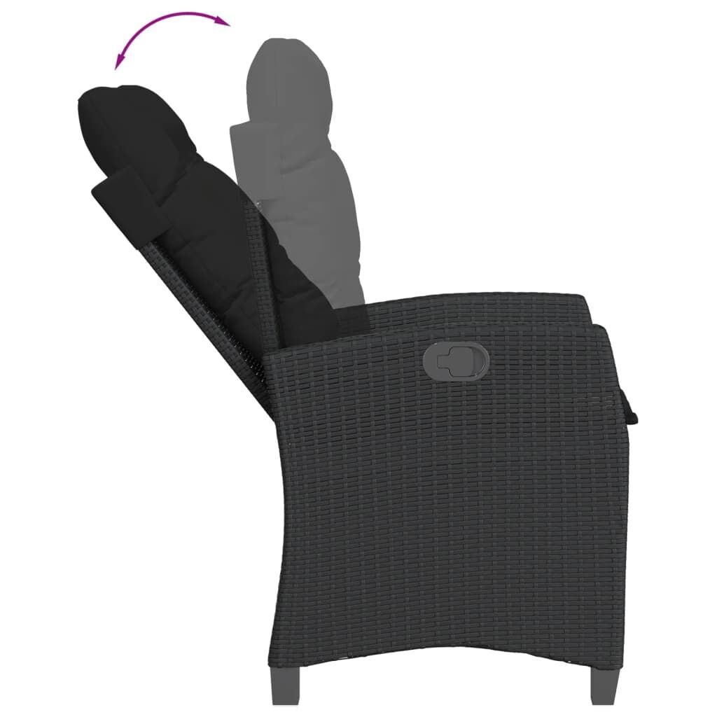 5 Piece Garden Dining Set with Cushions Black Poly Rattan Price