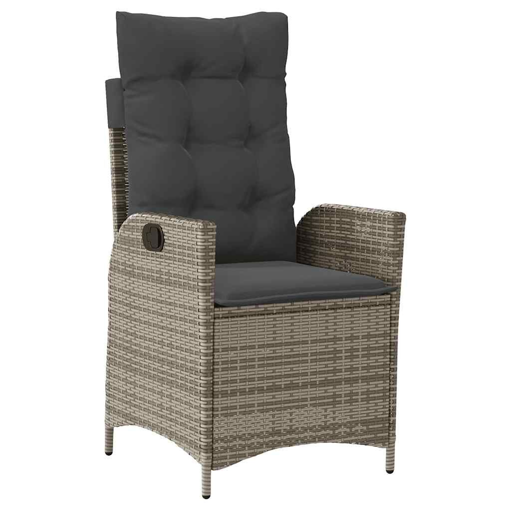 9 Piece Garden Dining Set with Cushions Grey Poly Rattan Price
