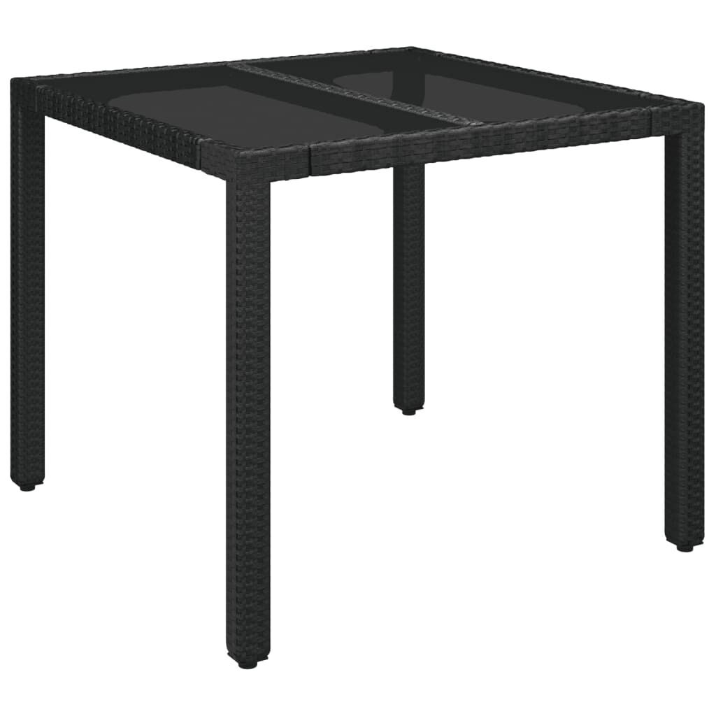 5 Piece Garden Dining Set with Cushions Black Poly Rattan Price