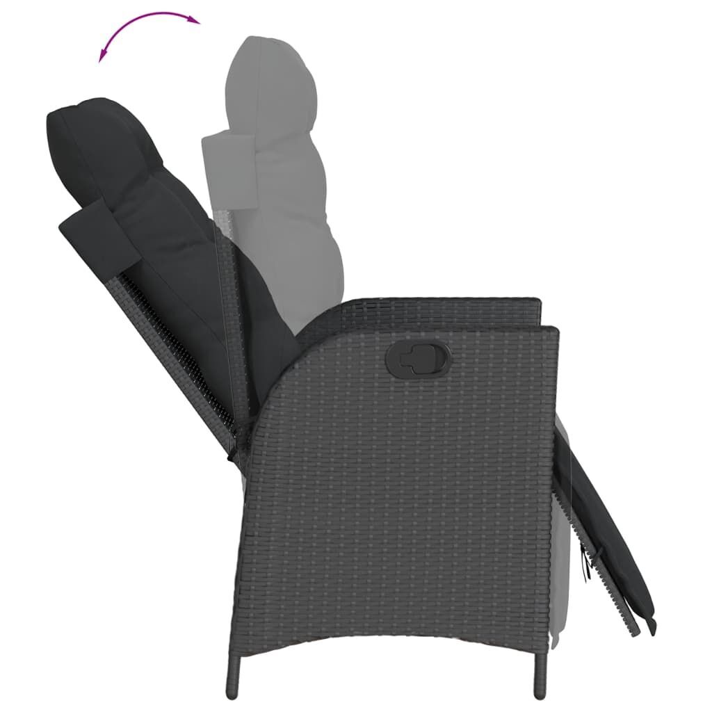 5 Piece Garden Dining Set with Cushions Black Poly Rattan Price
