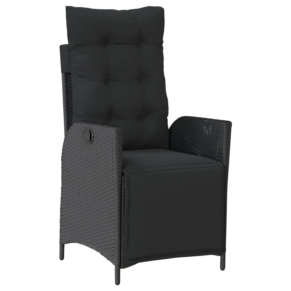 5 Piece Garden Dining Set with Cushions Black Poly Rattan Price