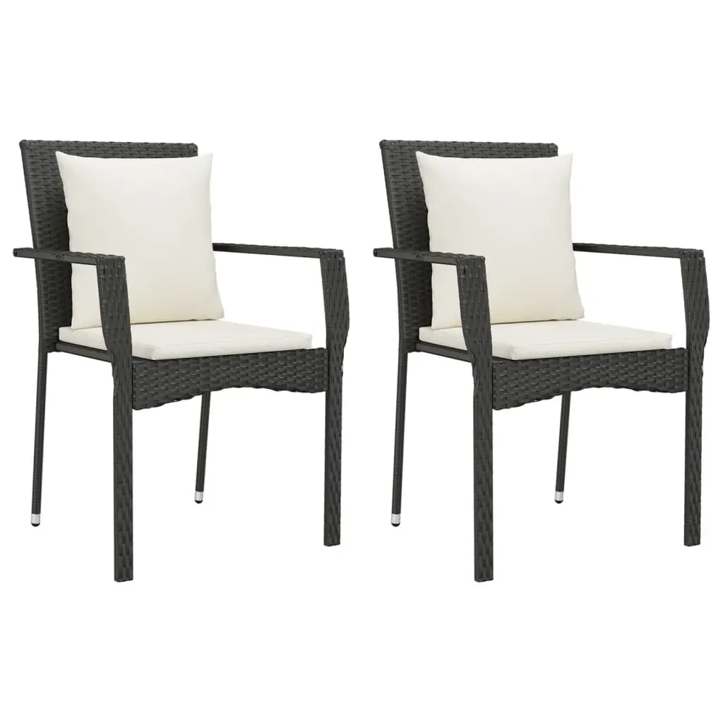 9 Piece Garden Dining Set with Cushions Black Poly Rattan Price