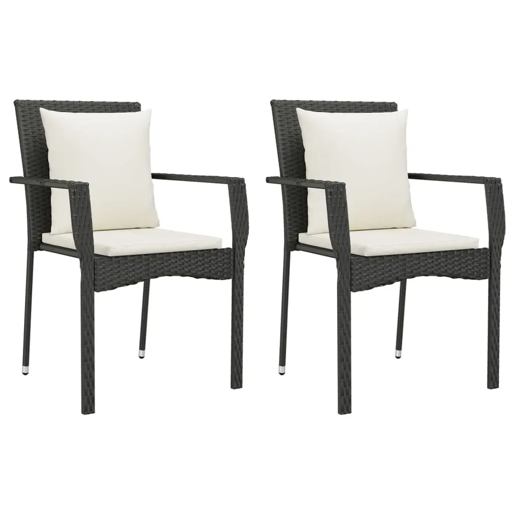 9 Piece Garden Dining Set with Cushions Black Poly Rattan Price