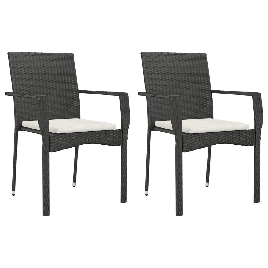 9 Piece Garden Dining Set with Cushions Black Poly Rattan Price
