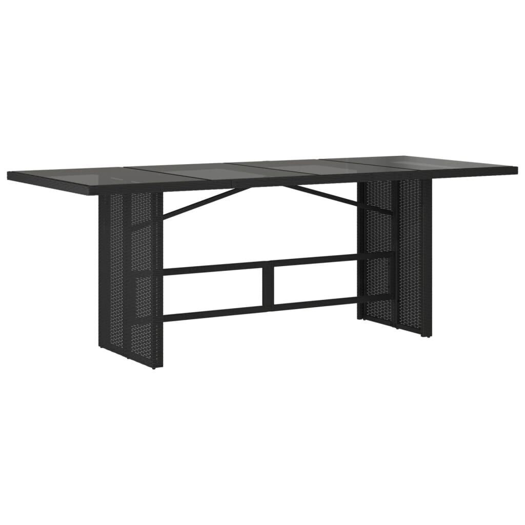 7 Piece Garden Dining Set with Cushions Black Poly Rattan Price