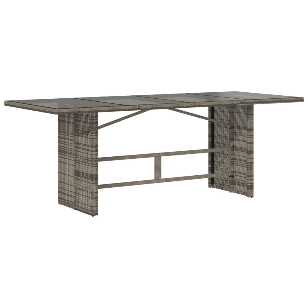 7 Piece Garden Dining Set with Cushions Grey Poly Rattan Price